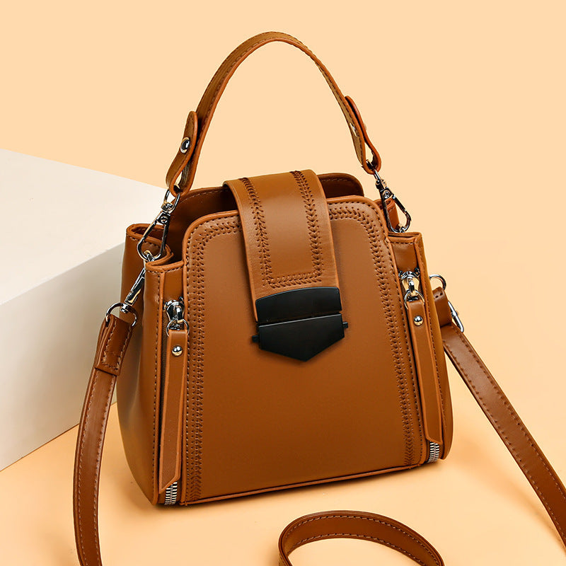 Elegant Lady Soft Leather Textured Small Handbag - Dana Fashion