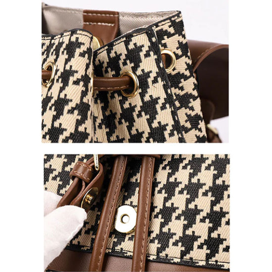Houndstooth Backpack Women High Capacity Travel Bags Girls - Dana Fashion