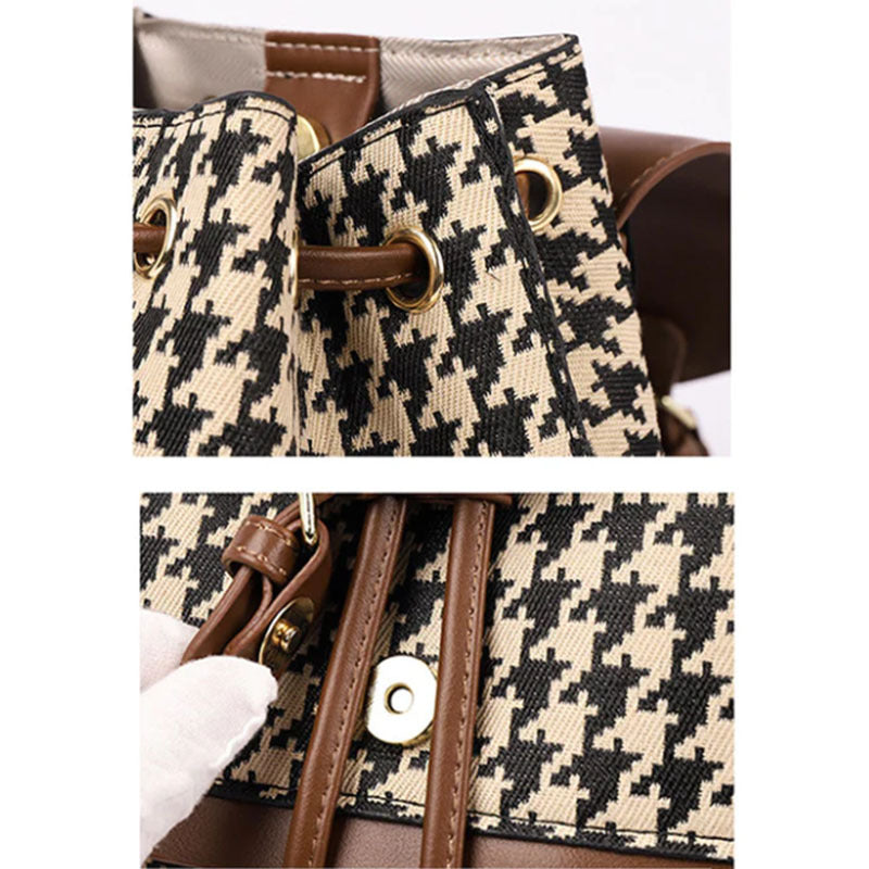 Houndstooth Backpack Women High Capacity Travel Bags Girls - Dana Fashion