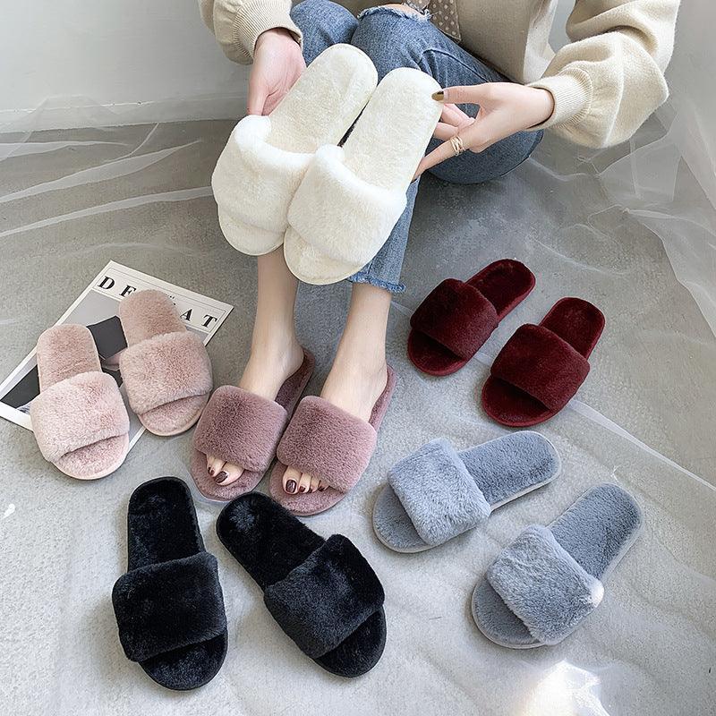 Ladies Fashion New Suede Plush Slippers - DanaFashionstore