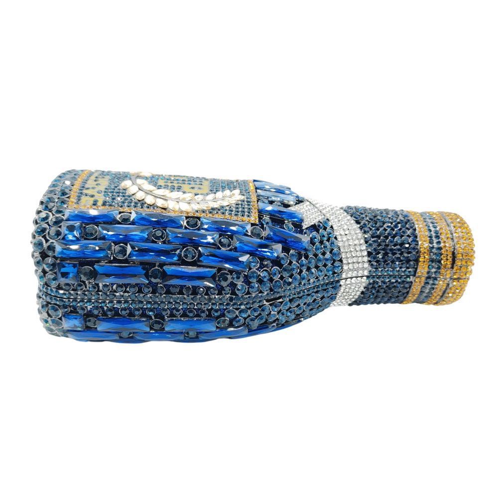 Champagne Bottle Diamond Hand Holding Dinner Bag - Dana Fashion
