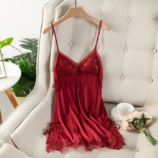 Girls' Silk Lace Suspender Nightgown - Dana Fashion
