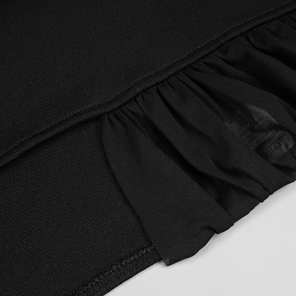 Slit Long Mesh See-through Irregular Dress - DanaFashionstore