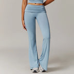 Wool Pleated Yoga Fold High Waist Running Sports Skinny Versatile Bell-bottom Pants Women - DanaFashionstore