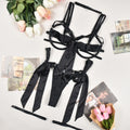 Satin Sexy Leg Ring Strap Lingerie 2026 - 4-Piece Intimate Set - DanaFashionstore