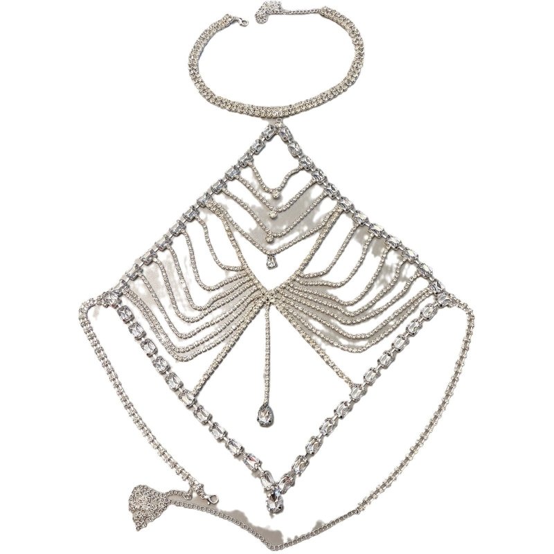Beach Accessory Water Diamond Large Peach Heart Tassel Body Chain $49.50 Dana Fashion Color: Gold Plating Women's Accessories Product information: Treatment Process: Electroplating Type: rhinestone underwear Color: gold plated, silver plated Inlaid materi