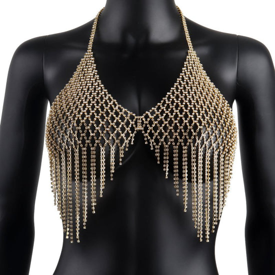 Beach Fashion Bikini Tassel Body Chains $55.34 Dana Fashion Color: Gold Women's Accessories Product information: Treatment Process: Electroplating Color: gold, silver, gun Black Inlaid material: alloy inlaid artificial gem/semi-precious stone Chain style: