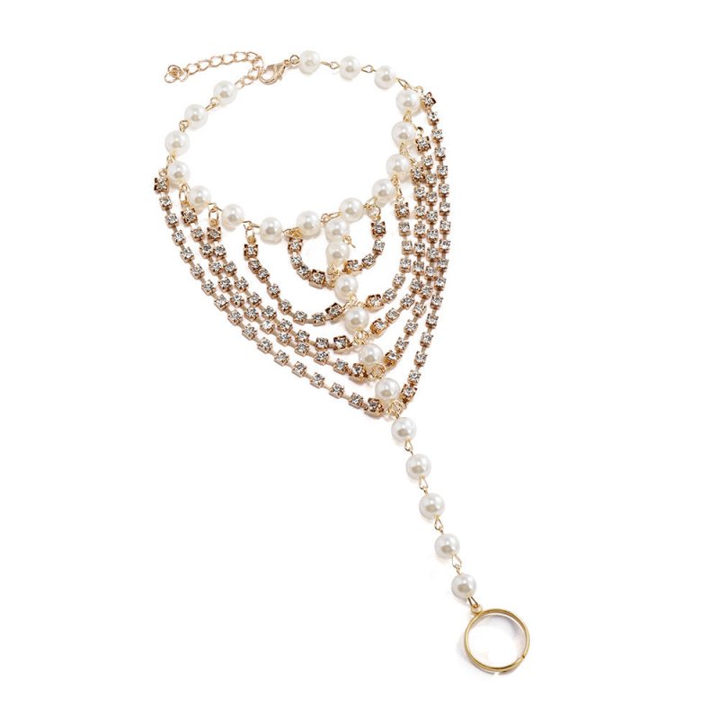 Beach Foot Ornaments Fashion Luxury Multi-layer Diamond Claw Chain Pearl Tassel $50.00 Dana Fashion Color: Gold Women's Accessories Product information: Color: gold, silver Style: Women's Material: Alloy Shape: heart shape Style: European and American Pac