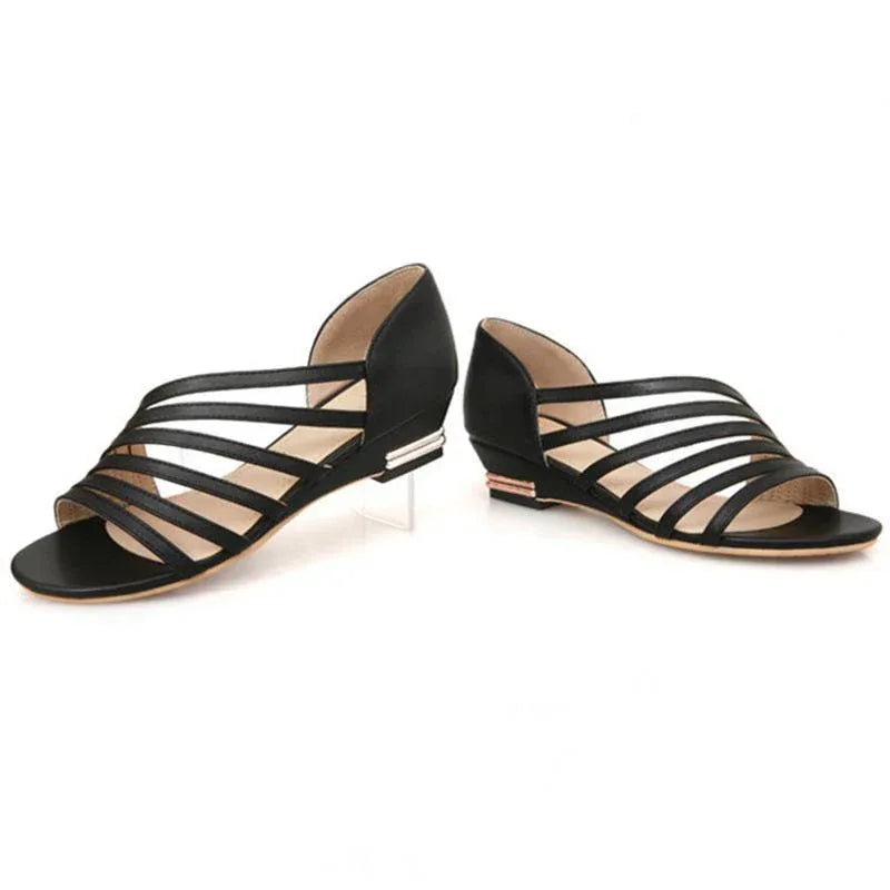 Summer Thin Strap Mid-heel Flat Wedge Casual Ladies Sandals - DanaFashionstore