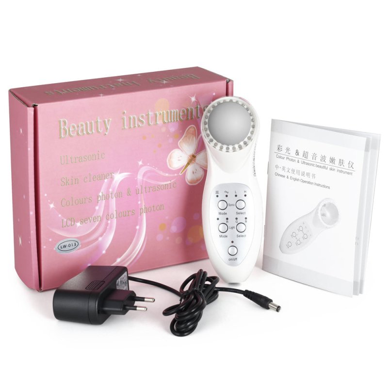 Beauty Care Instrument LED Light Therapy Professional Skin Therapy $89.00 Dana Fashion Color: White Model: AU Beauty Tools Function: cleansing, introduction, skin rejuvenation Gear: Seven gears Specifications: American plug, European plug, British plug, A