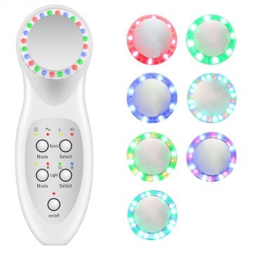 Beauty Care Instrument LED Light Therapy Professional Skin Therapy $89.00 Dana Fashion Color: White Model: AU Beauty Tools Function: cleansing, introduction, skin rejuvenation Gear: Seven gears Specifications: American plug, European plug, British plug, A