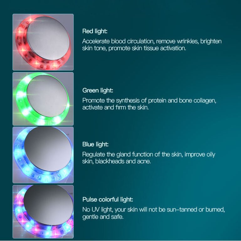 Beauty Care Instrument LED Light Therapy Professional Skin Therapy $89.00 Dana Fashion Color: White Model: AU Beauty Tools Function: cleansing, introduction, skin rejuvenation Gear: Seven gears Specifications: American plug, European plug, British plug, A