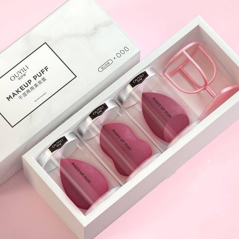 Beauty Egg, Gourd Sponge Puff, Cushion, Make-up Tools $16.50 Dana Fashion Color: 5style makeup Product Information: sort by color: 1style 3 pack|Mixed color suit I 2style 33 pieces|Mixed color suit II 3style 33 pieces | skin tone 4style 33 pieces | pink 5