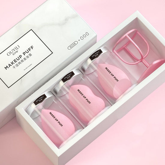 Beauty Egg, Gourd Sponge Puff, Cushion, Make-up Tools $16.50 Dana Fashion Color: 4style makeup Product Information: sort by color: 1style 3 pack|Mixed color suit I 2style 33 pieces|Mixed color suit II 3style 33 pieces | skin tone 4style 33 pieces | pink 5