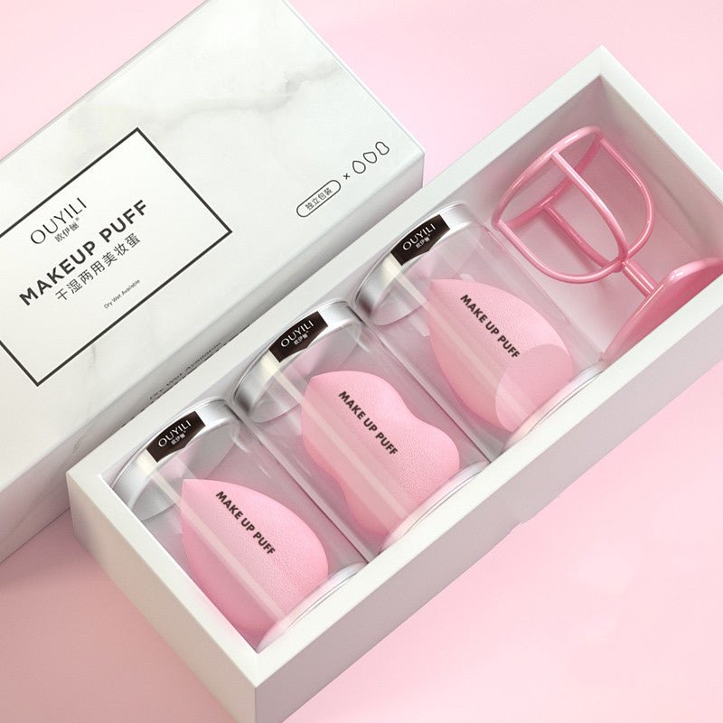 Beauty Egg, Gourd Sponge Puff, Cushion, Make-up Tools $16.50 Dana Fashion Color: 4style makeup Product Information: sort by color: 1style 3 pack|Mixed color suit I 2style 33 pieces|Mixed color suit II 3style 33 pieces | skin tone 4style 33 pieces | pink 5