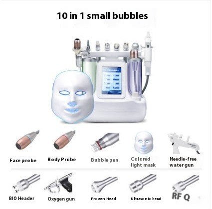 Beauty Instrument Cleaner Face Oxygen Injection Skin Spray Beauty Salon Mesotherapy Color Light Mask Beauty Instrument $750.00 Dana Fashion Color: Ten in one Specifications: American Standard Beauty Tools Product information: Applicable scenario: Commerci