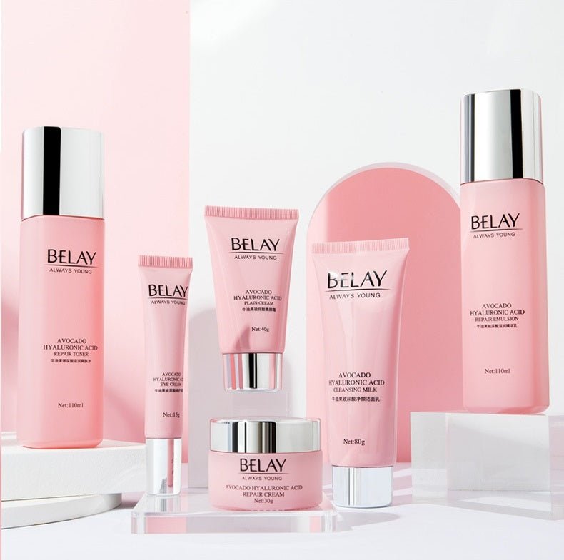 Beauty Salon Facial Care Cosmetics $70.00 Dana Fashion style: Avocado makeup Product information: Shelf life: 3 years Efficacy of cosmetics: moisturize and soften the skin Product specification: avocado hyaluronic acid activating 6-piece set, pomegranate