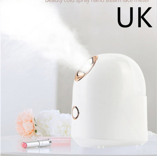 Beauty Steamer $37.99 Dana Fashion Color: UK White Beauty Tools Material: ABS Voltage: 220 v Spray time: 20 min Water tank capacity: 150 ml Due to the different light angle and display, it may cause color difference between the actual product and the pict
