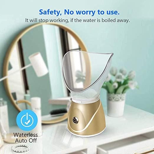 Beauty steaming face instrument $48.08 Dana Fashion Color: Gold Model: EU Beauty Tools Multifunctional steamed face beauty instrument Material description: ABS, silicone Net weight: 16.5kg / 15kg Function introduction: 1. Steamed face silicone cover and s