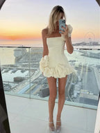 Women's Ruffled Bud Waist Dress 2026 - Feminine Fitted Dress - DanaFashionstore