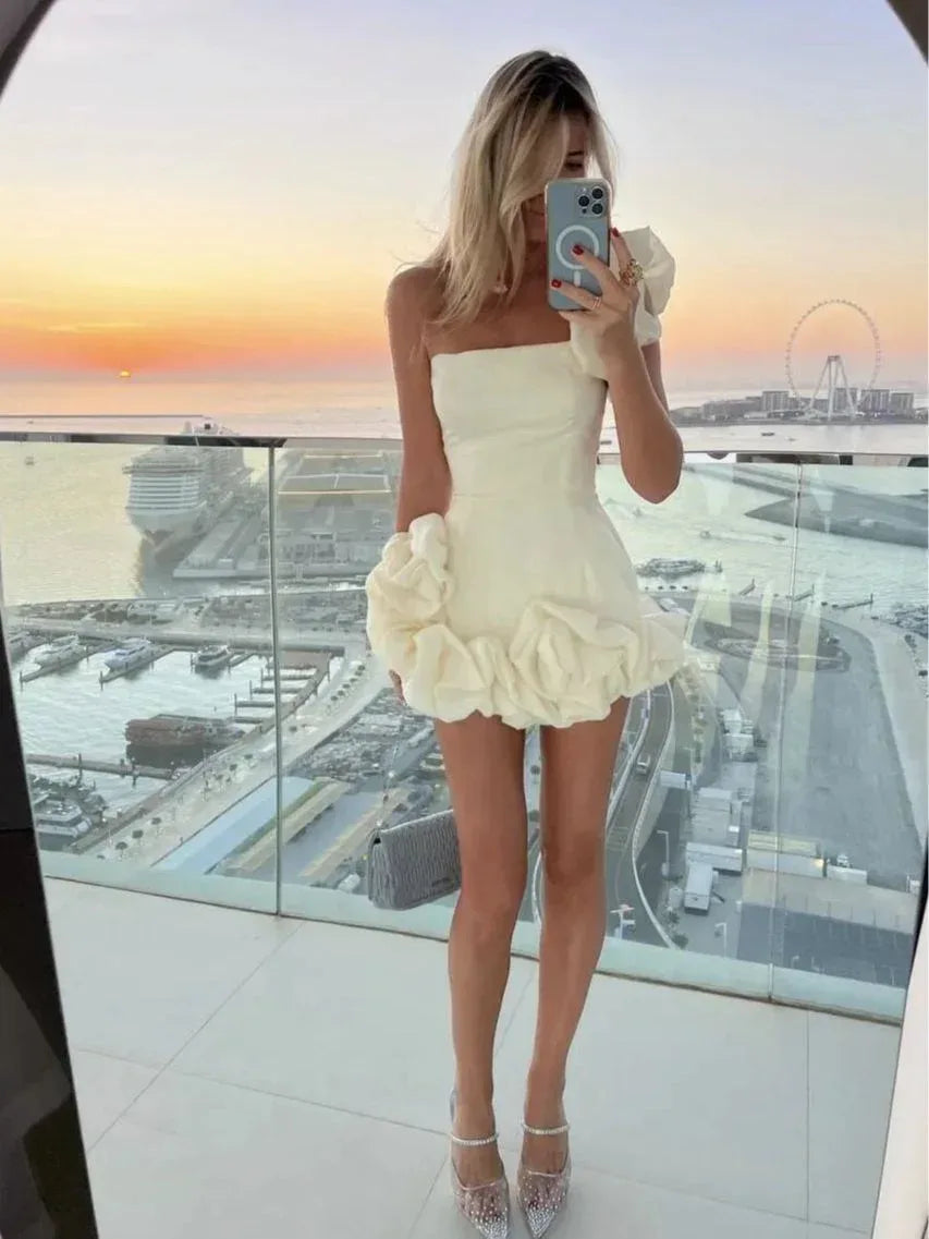 Women's Ruffled Bud Waist Dress 2026 - Feminine Fitted Dress - DanaFashionstore