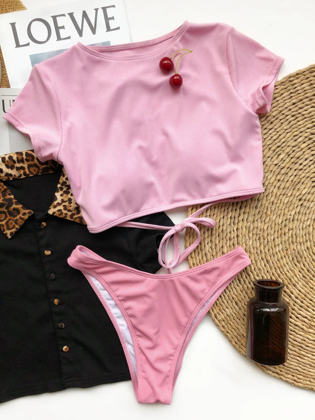 Fashion Solid Bikini Backless Swimsuit - DanaFashionstore