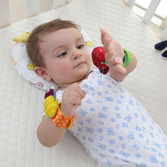 Beetle Bee Wristband Toy For Babies $12.50 Dana Fashion Color: Bee Watch Belt Toys & Hobbies Features; ring box Packaging; PP bag Toy material; fabric Ability development; visual, auditory, hand-eye coordination Size: about 15.8cm long ‘ 'Wristband diamet