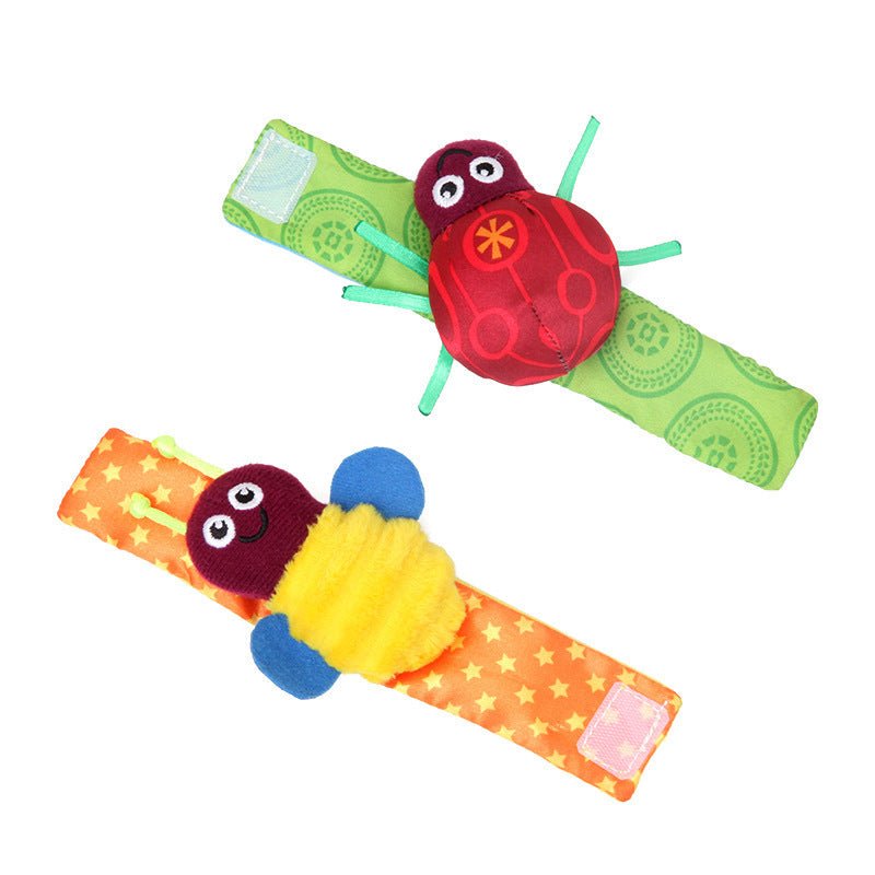 Beetle Bee Wristband Toy For Babies $12.50 Dana Fashion Color: Bee Watch Belt Toys & Hobbies Features; ring box Packaging; PP bag Toy material; fabric Ability development; visual, auditory, hand-eye coordination Size: about 15.8cm long ‘ 'Wristband diamet
