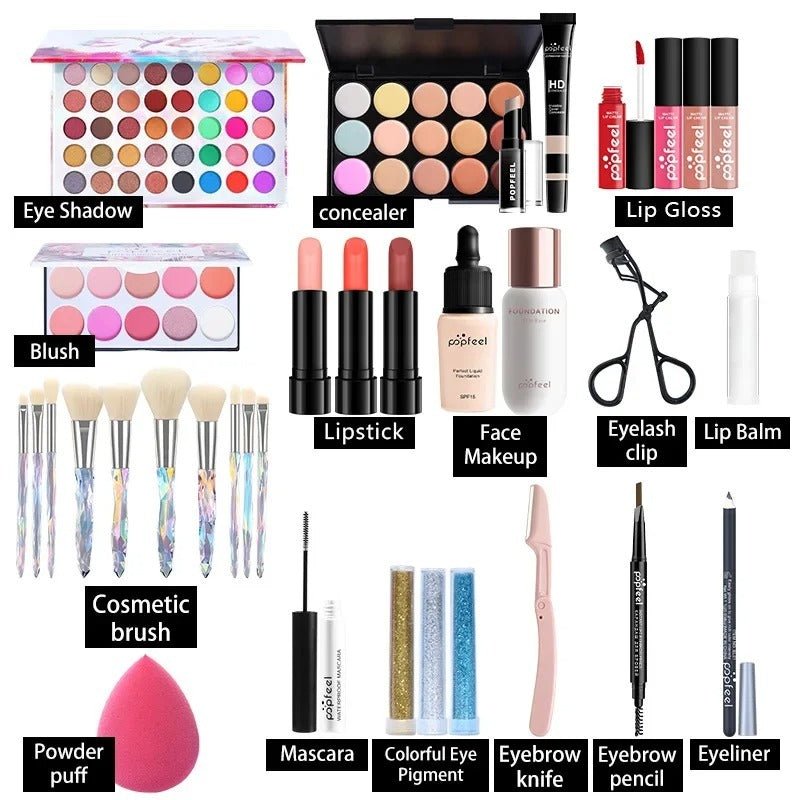 Beginner Cosmetics Makeup Set Complete Set Novice Student Light Makeup Gift Box $160.00 Dana Fashion Color Classification: KIT014 makeup Product information: Color: white, natural nude makeup Applicable people: general Specification: Standard specificatio