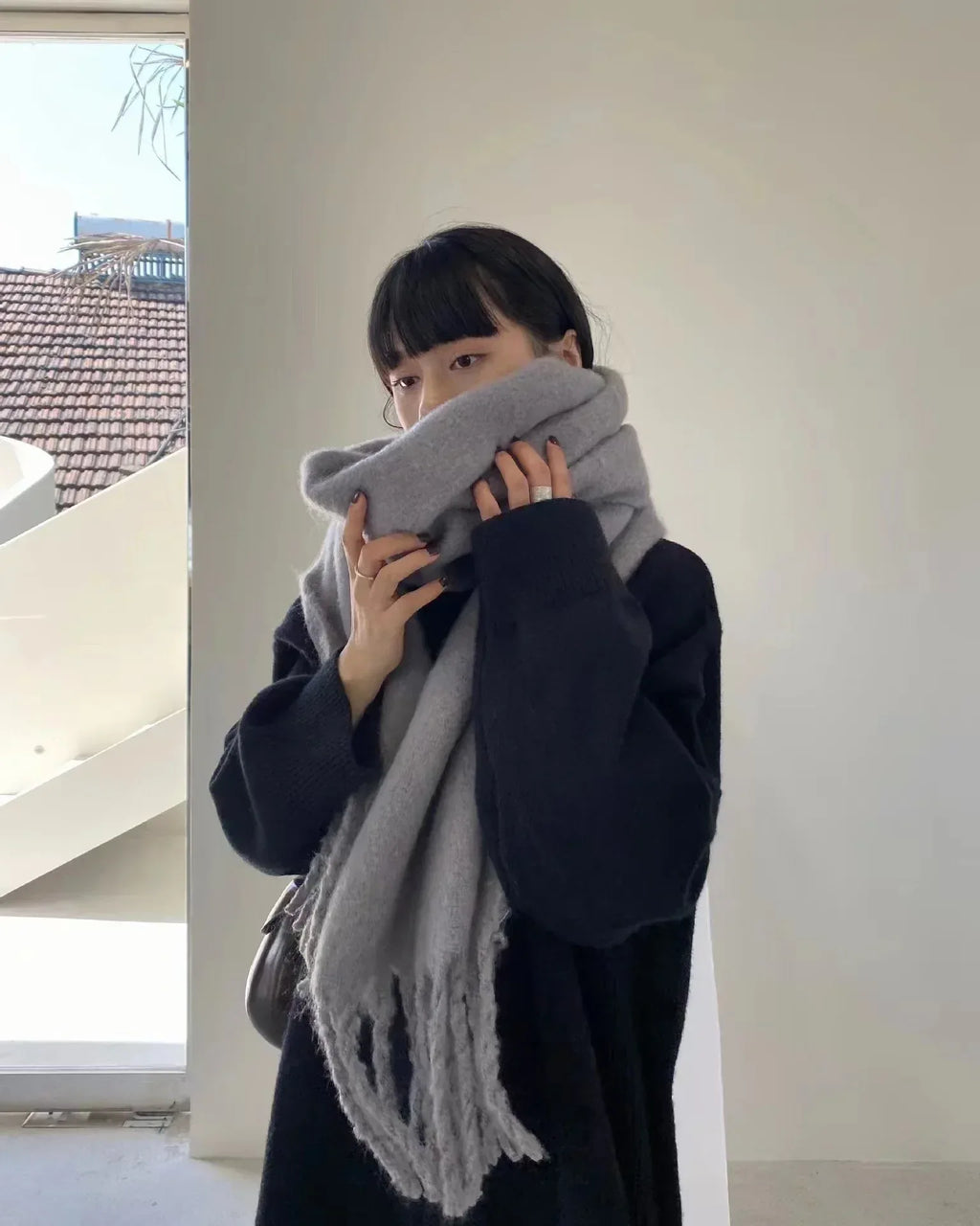 Women's Temperament Fashion Warm Solid Color Shawl Scarf - DanaFashionstore