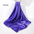 Pure Color Silk Scarf Artificial Silk 90cm Shiny Satin Shawl - DanaFashionstore