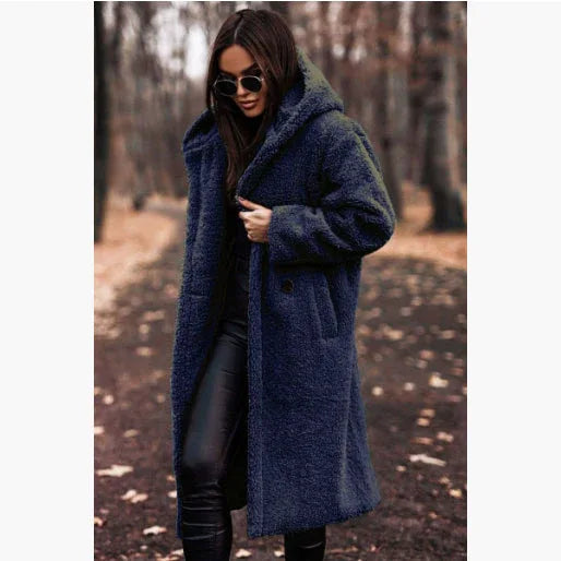 Autumn Winter Fashion Elegant Long Coat Woman Plush Warm Faux Fleece Coat Women Teddy Jacket Female Teddy Coat Outwear Ladies - DanaFashionstore