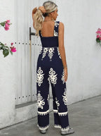 Women's Vacation Casual Sleeveless Printed Wide Leg Jumpsuit - DanaFashionstore