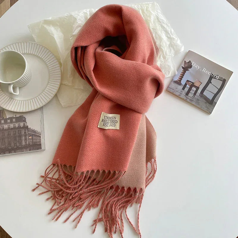 Double-sided Artificial Cashmere Scarf Women's Winter Warm Couple - DanaFashionstore