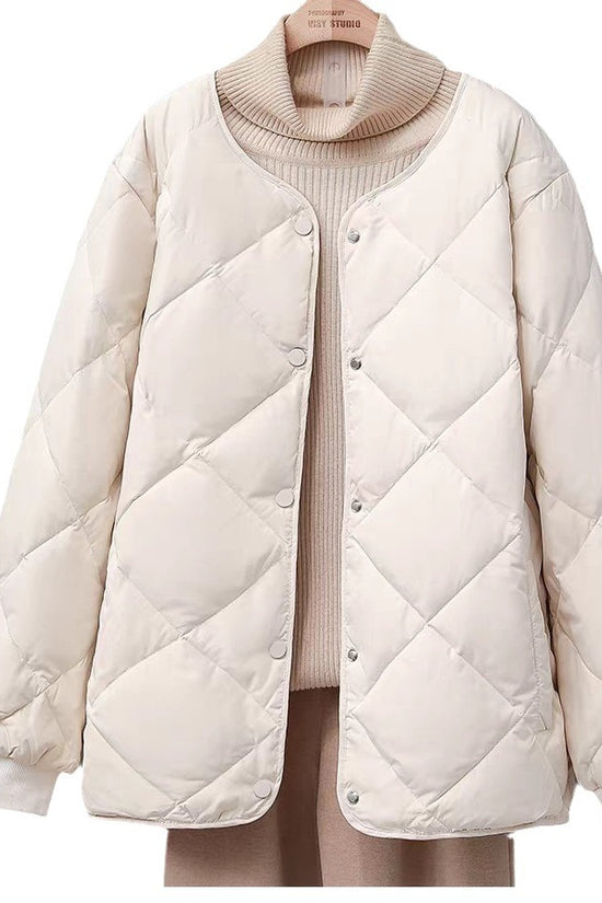 Rhombus Down Jacket Women's Short Coat