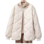 Rhombus Down Jacket Women's Short Coat - DanaFashionstore