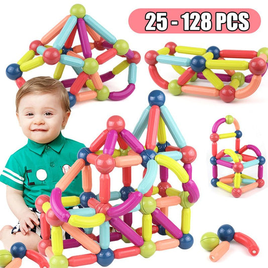Big Size DIY Magnetic Construction Set Early Learning Constructor Variety Magnetic Rod Building Blocks For Children Toys Gift $130.81 Dana Fashion Color: 100PCS Toys & Hobbies Overview: 1. The magnetic construction toy set can be used for open creative ga