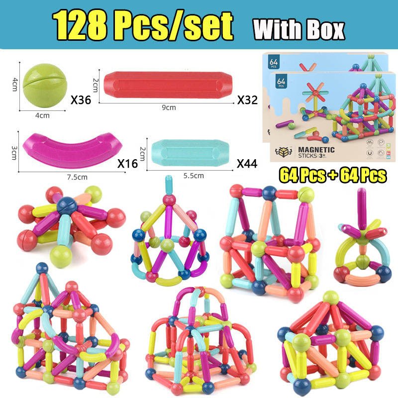 Big Size DIY Magnetic Construction Set Early Learning Constructor Variety Magnetic Rod Building Blocks For Children Toys Gift $134.37 Dana Fashion Color: 2pcs 64pcs Toys & Hobbies Overview: 1. The magnetic construction toy set can be used for open creativ
