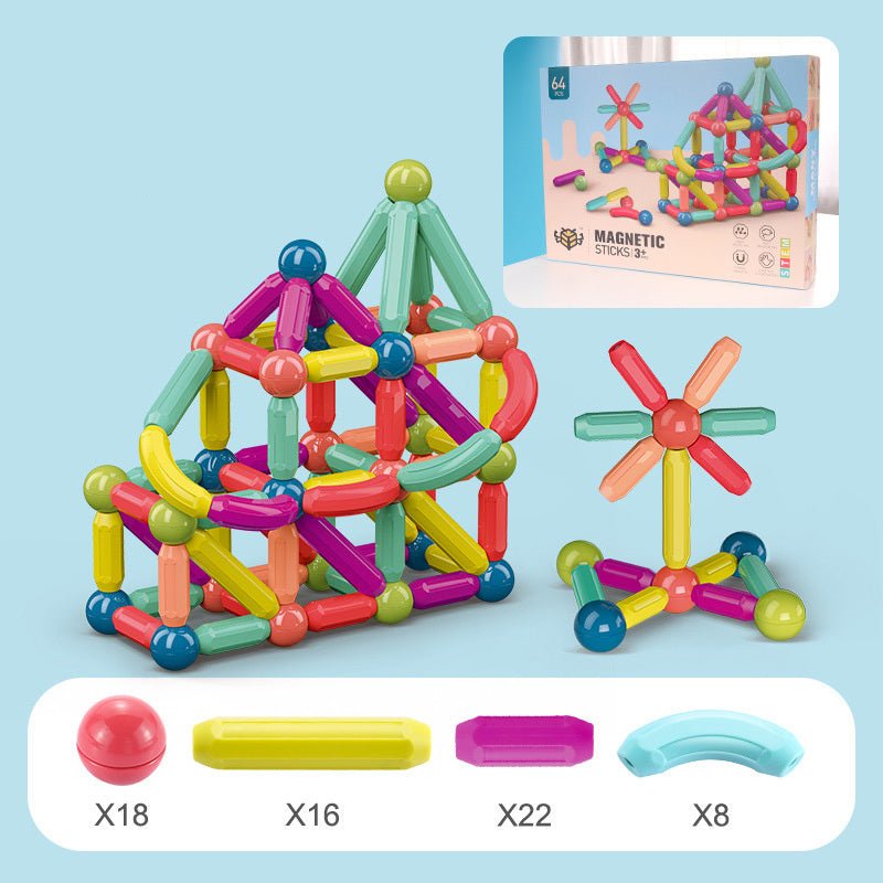 Big Size DIY Magnetic Construction Set Early Learning Constructor Variety Magnetic Rod Building Blocks For Children Toys Gift $95.70 Dana Fashion Color: 64PCS Toys & Hobbies Overview: 1. The magnetic construction toy set can be used for open creative game