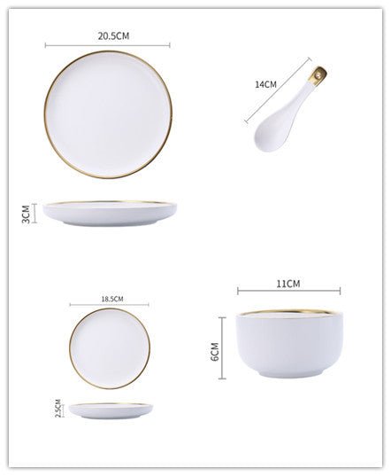 Big Soup Bowl Rice Bowl About Household Ceramic Plate $68.06 Dana Fashion Color: C Set Dana's Kitchen Product information: Product Category: Bowl Material: more than 45 percent bone meal and bone china Pattern: solid color 3.5 inch plate (white), spoon (w