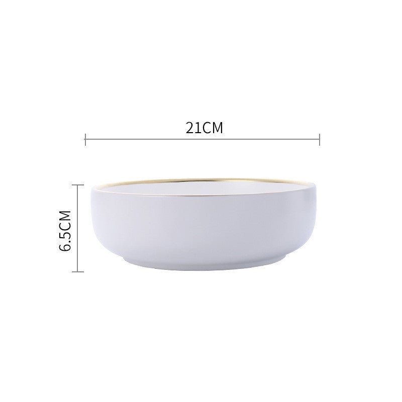 Big Soup Bowl Rice Bowl About Household Ceramic Plate $42.80 Dana Fashion Color: 8style Dana's Kitchen Product information: Product Category: Bowl Material: more than 45 percent bone meal and bone china Pattern: solid color 3.5 inch plate (white), spoon (