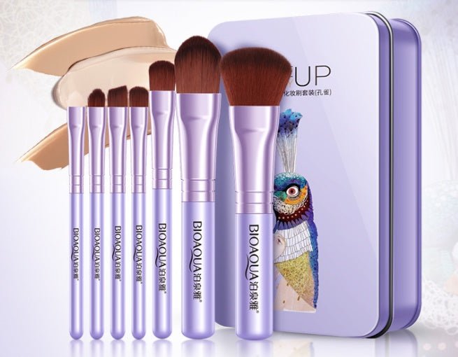 BIOAQUA Makeup Brushes Set Powder Foundation Eyeshadow Make Up Brush Soft Synthetic Hair Concealer kit Tool Cosmetics $15.81 Dana Fashion Color: Purple makeup Product information: Product Category: Makeup Brush Number of brushes: 7 Brush material: fiber h