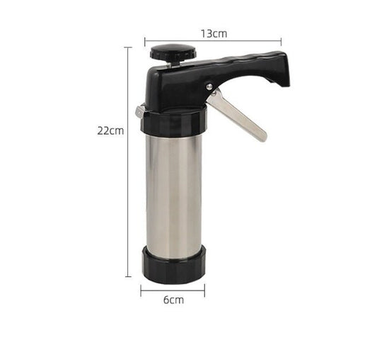 Biscuit Press Biscuit Machine $45.39 Dana Fashion style: Biscuit machine Dana's Kitchen Overview: Purpose: Bake cookies and decorate cakes Stainless steel cookie gun 1.100g butter, 130g low gluten flour, 50g white sugar without milk and other, other recip