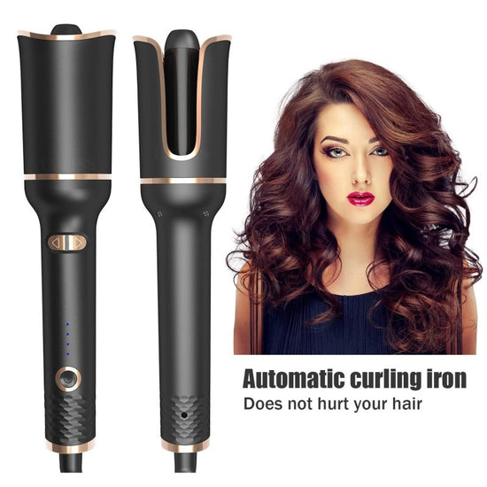 Black Automatic Spiral Electric Curling Iron Negative Ion $45.99 Dana Fashion Color: Black Electrical outlet: EU Beauty Tools Product information: Product category: curling iron Thermal conductor material: tourmaline ceramic Temperature control adjustment