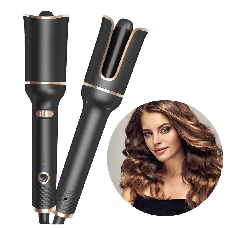 Black Automatic Spiral Electric Curling Iron Negative Ion $45.99 Dana Fashion Color: Black Electrical outlet: EU Beauty Tools Product information: Product category: curling iron Thermal conductor material: tourmaline ceramic Temperature control adjustment