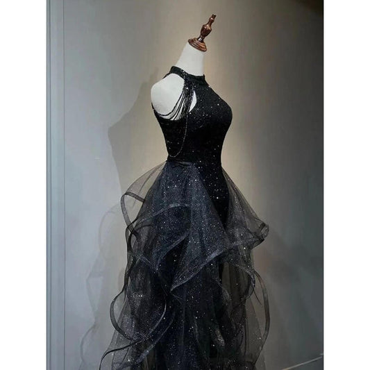 Black Evening Dress For Women $119.50 Dana Fashion Color: Black Size: L Women's clothing Product information: Color: Black Main fabric composition: Polyester Fiber Waist type: high waist Size: XS,S,M,L,XL,XXL Skirt length: long skirt Sleeve length: sleeve