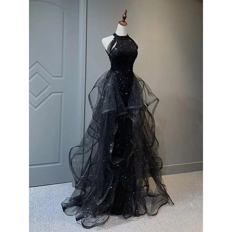 Black Evening Dress For Women $119.50 Dana Fashion Color: Black Size: L Women's clothing Product information: Color: Black Main fabric composition: Polyester Fiber Waist type: high waist Size: XS,S,M,L,XL,XXL Skirt length: long skirt Sleeve length: sleeve