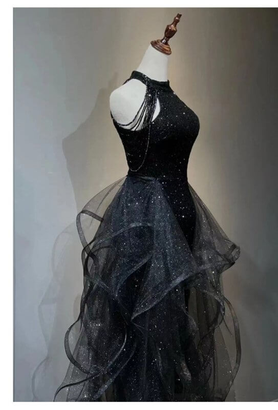 Black Evening Dress For Women $119.50 Dana Fashion Color: Black Size: L Women's clothing Product information: Color: Black Main fabric composition: Polyester Fiber Waist type: high waist Size: XS,S,M,L,XL,XXL Skirt length: long skirt Sleeve length: sleeve