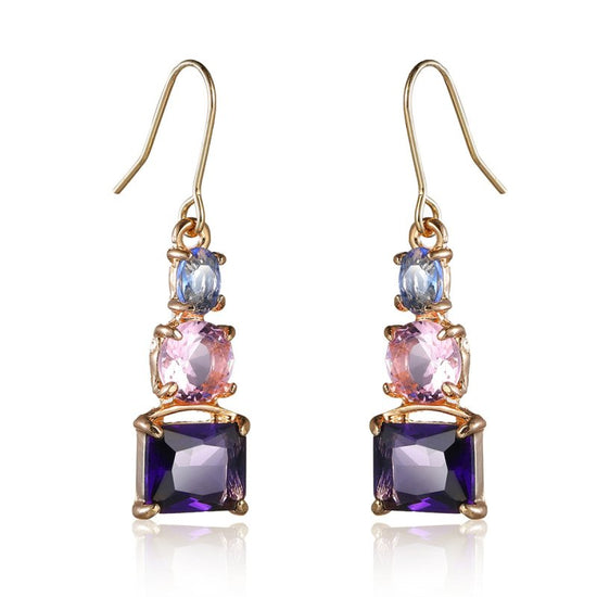 Blue Mixed Color Amethyst Topaz Earrings $20.13 Dana Fashion Color: Light Blue Pink Purple Women's Accessories Product information: Treatment Process: Electroplating Color: light blue pink purple Applicable population: Female Material: Copper Shape: Geome
