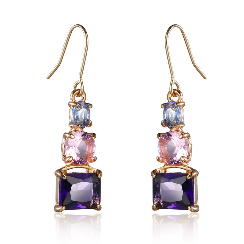 Blue Mixed Color Amethyst Topaz Earrings $20.13 Dana Fashion Color: Light Blue Pink Purple Women's Accessories Product information: Treatment Process: Electroplating Color: light blue pink purple Applicable population: Female Material: Copper Shape: Geome